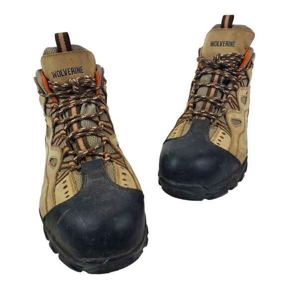 WOLVERINE Boots DURANT Men 13 Brown Leather STEEL-TOE Waterproof Workwear W02625 main image 7